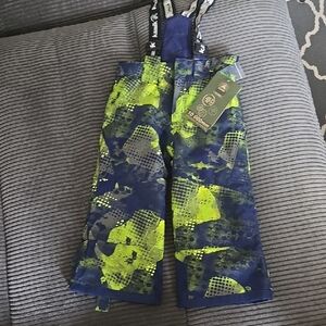 Snowpants For 4 Years Old Kamik Vibrant Blue and Yellow Overalls